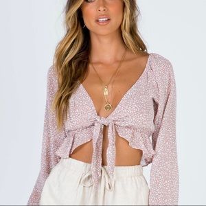 NWT Princess Polly Neima Tie-Front Top